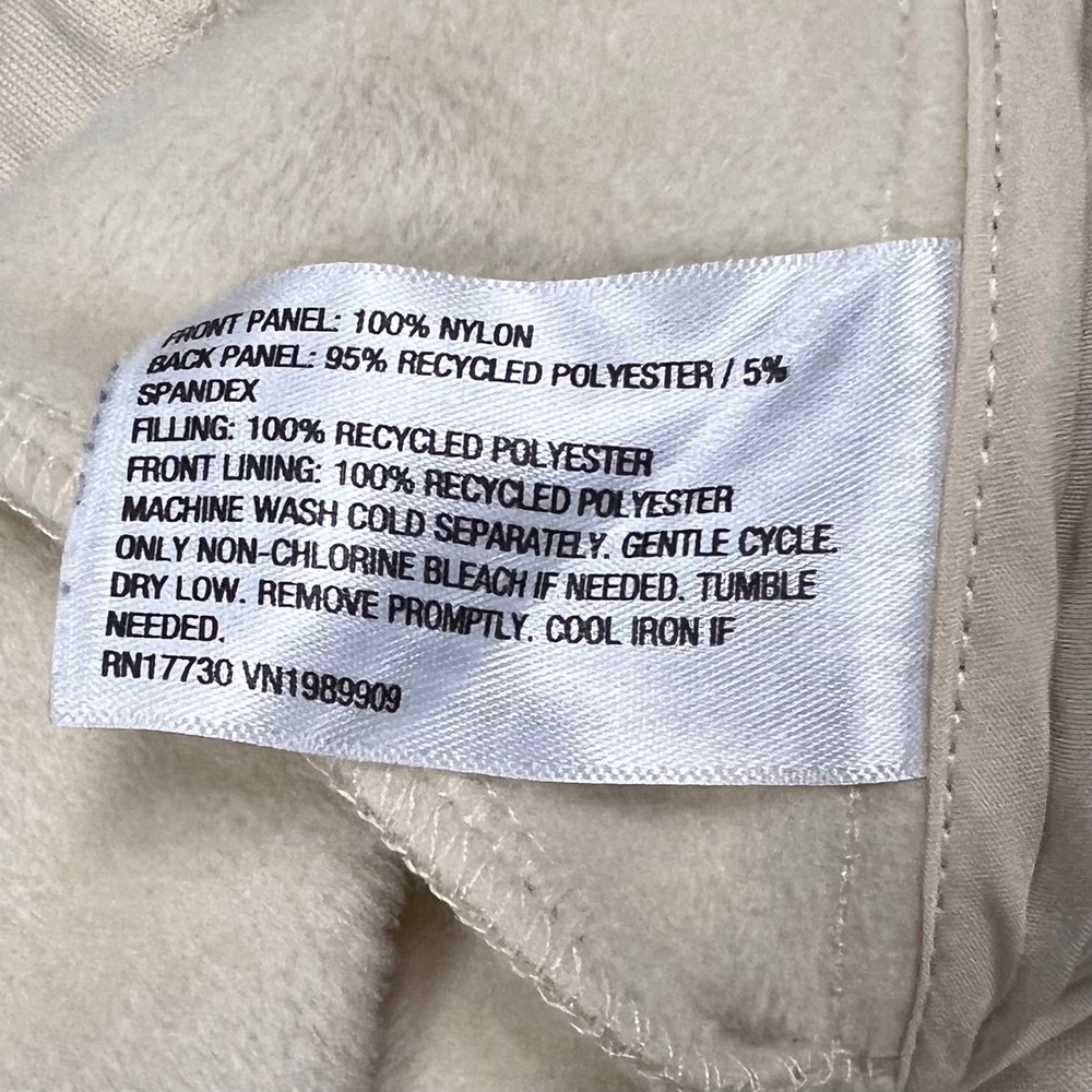 JoyLab Womens Quilted Puffer Front Fleece Jogger Pants Cream XS - Picture 6 of 7